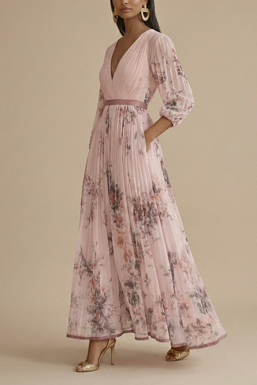 Women’s Pleated Maxi Dress