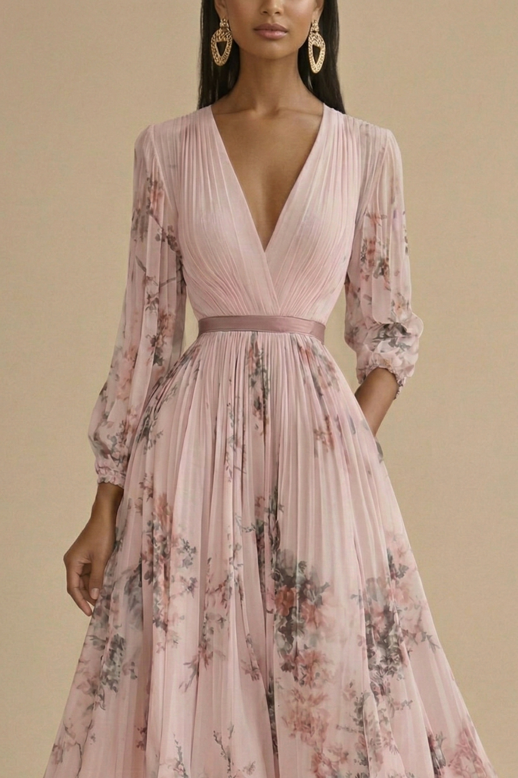 Women’s Pleated Maxi Dress