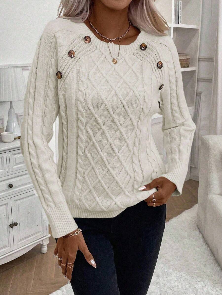 Betsy™ | Button-Detail Cable Jumper