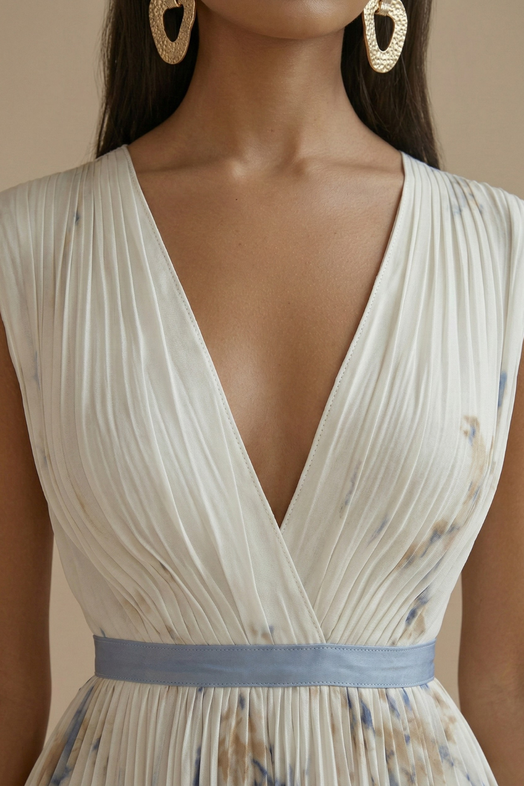 Maxi Dress with V Neck and Waistband