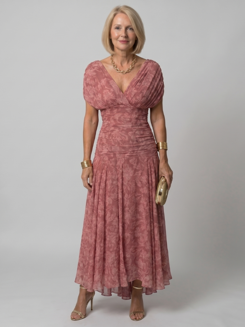 Off Shoulder Flow Midi Dress
