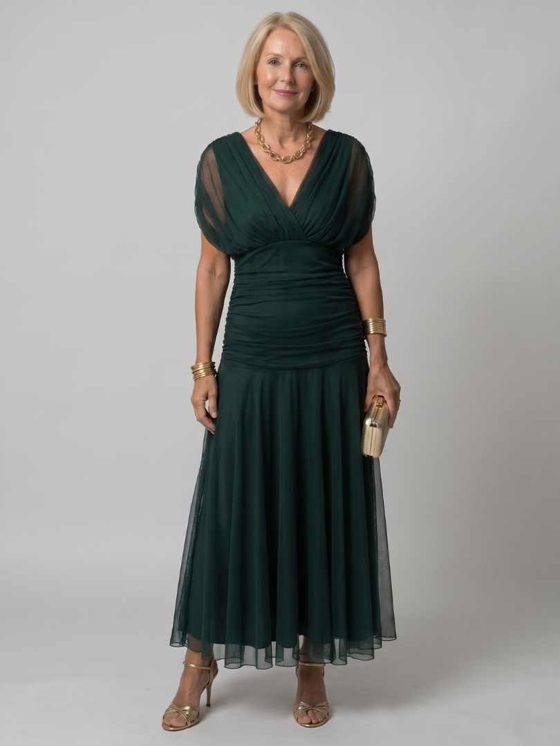 Off Shoulder Flow Midi Dress