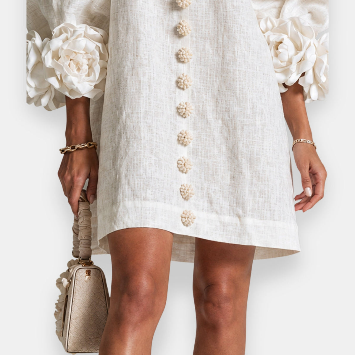 Monique™ | Rosette Sleeve Shift Dress