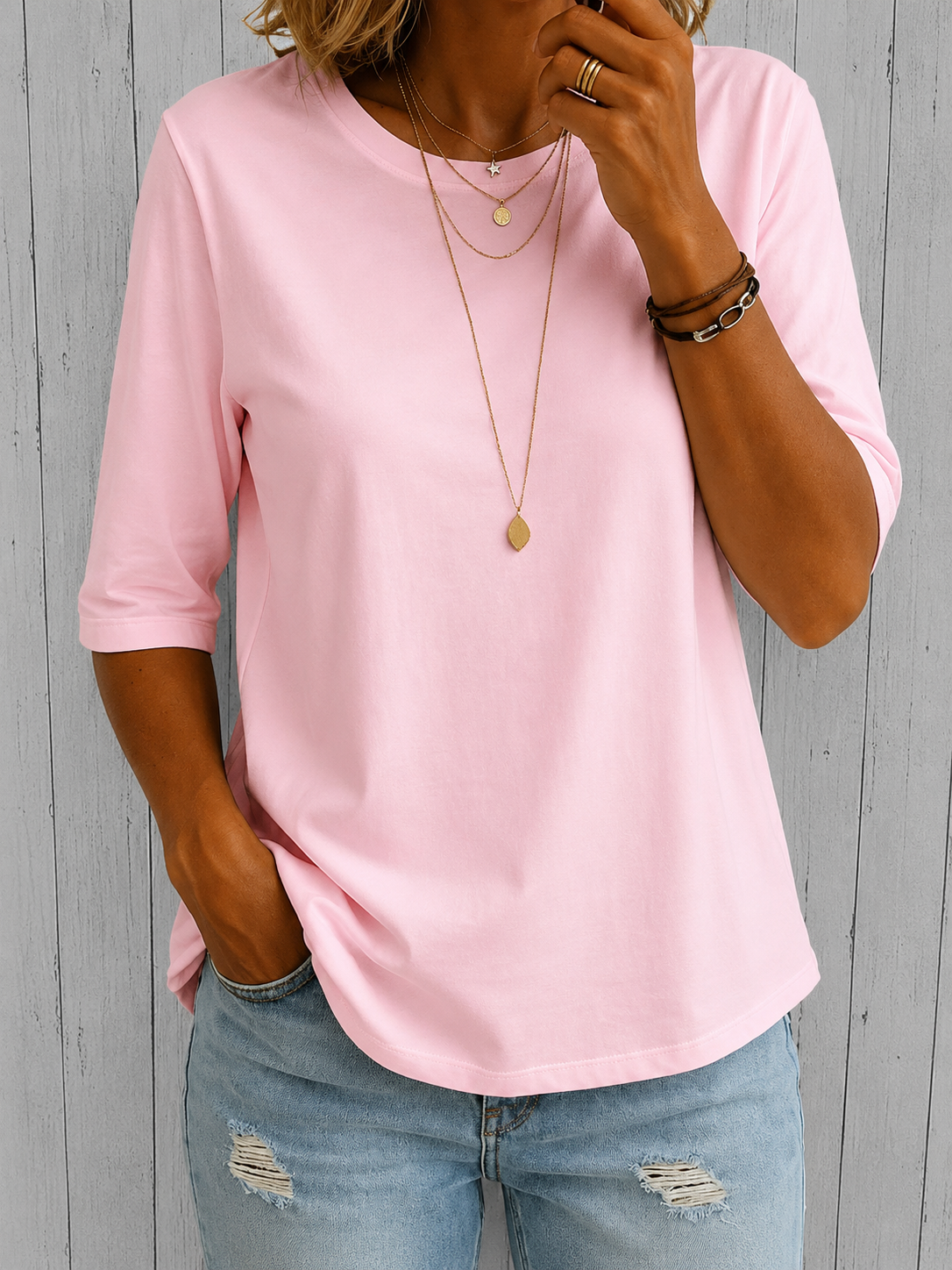 Everyday Top with Three-Quarter Sleeves