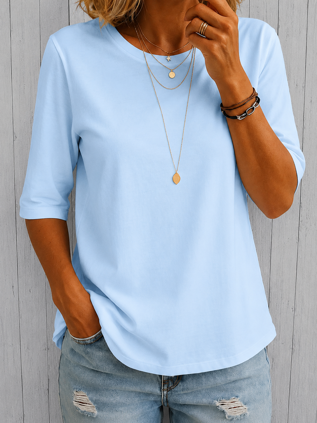 Everyday Top with Three-Quarter Sleeves