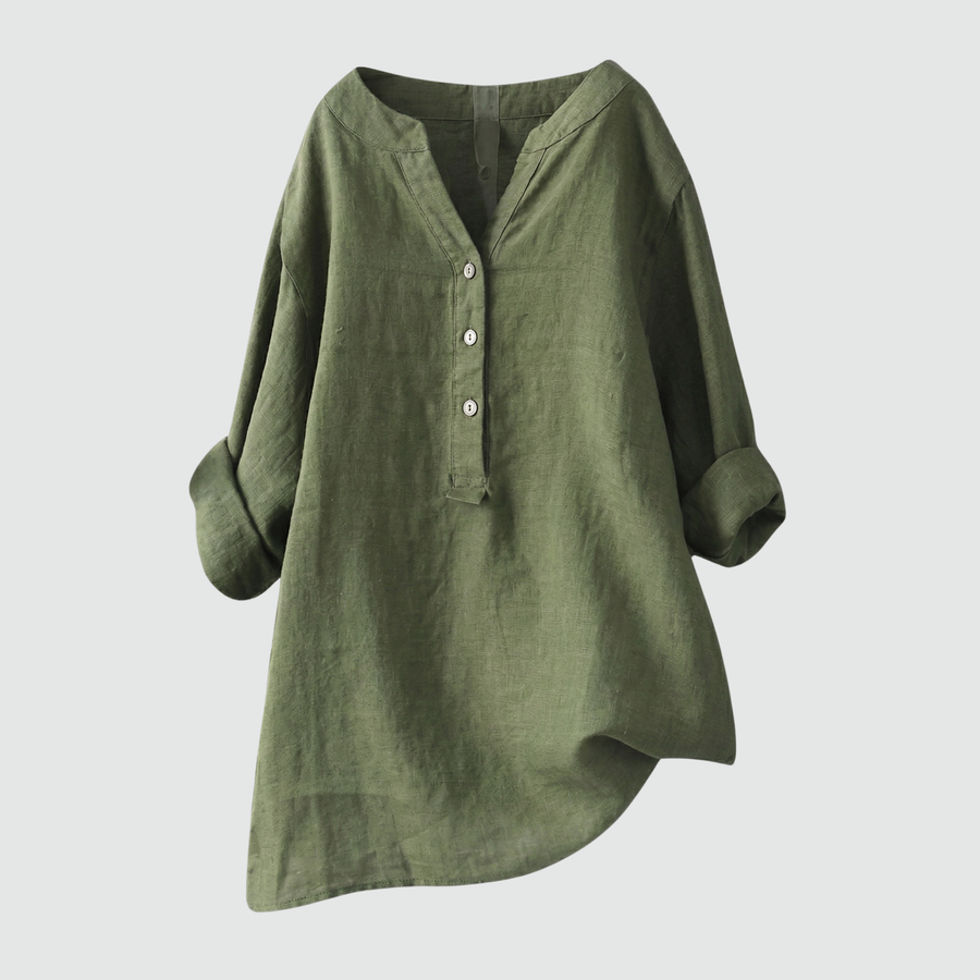 CLAIRE™ – Relaxed Linen-Feel Blouse
