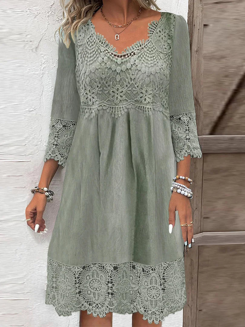 Elegant Lace Midi Dress | Women's Cocktail Dress