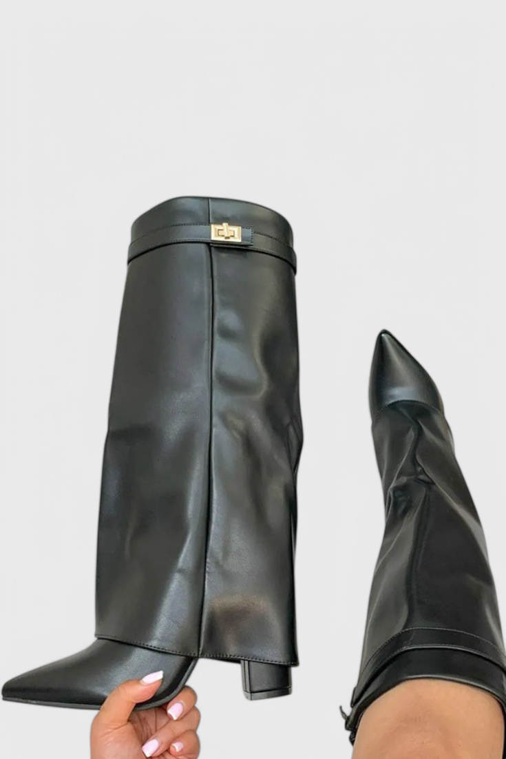 Boots For Women | Knee-High Pointed Toe Low Heel