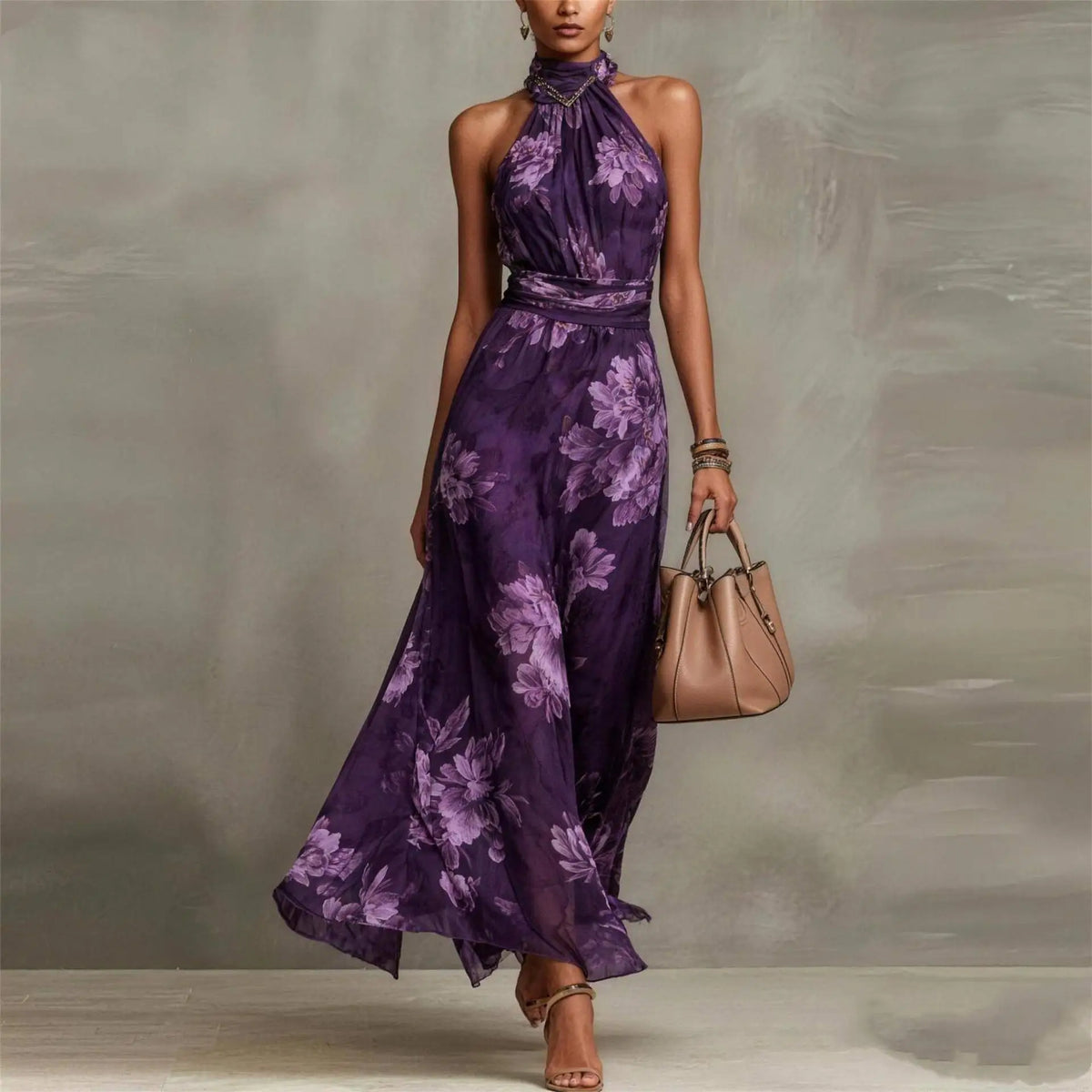 Heather Floral Maxi Wedding Guest Dress