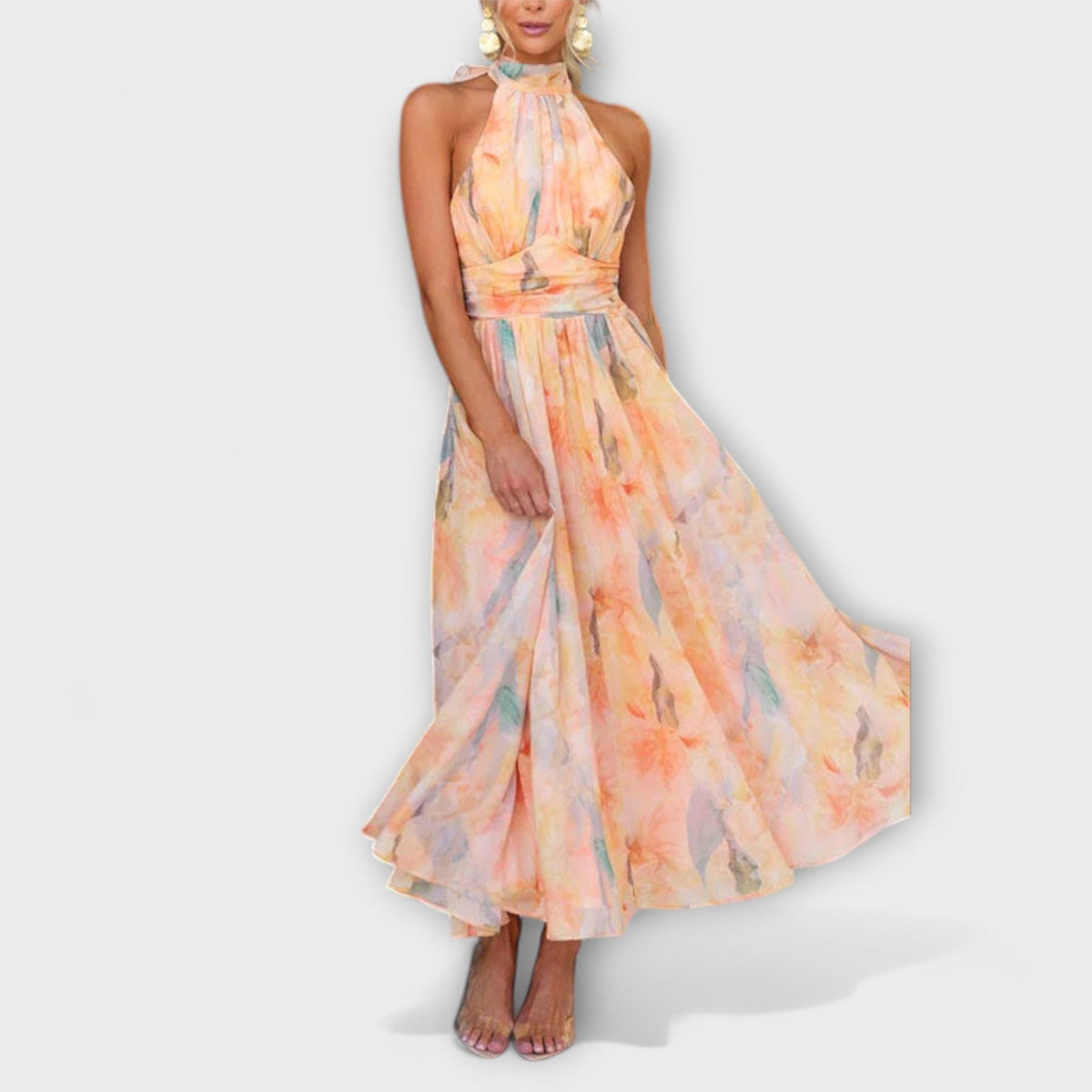 Halter Neck Backless Maxi Dress