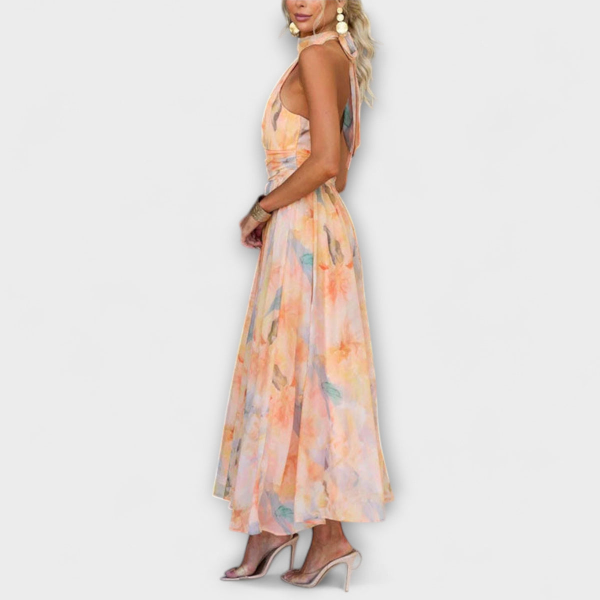 Halter Neck Backless Maxi Dress