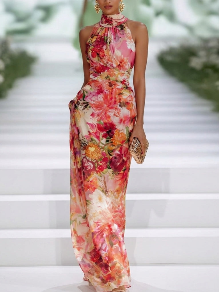 Heather Floral Maxi Wedding Guest Dress