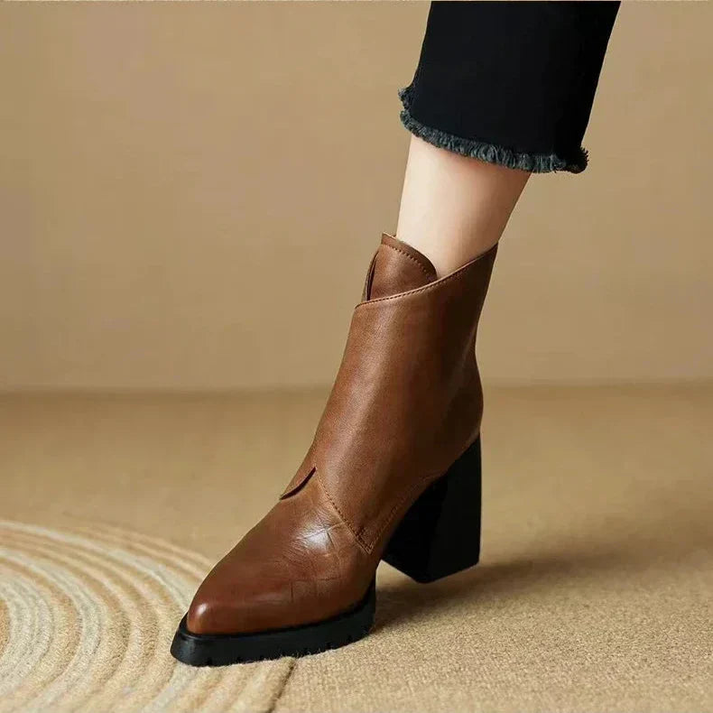 Boots For Women | Square Toe Ankle Block Heel Style
