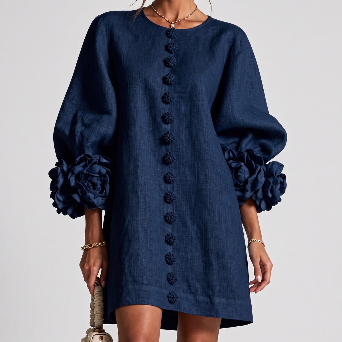 Monique™ | Rosette Sleeve Shift Dress
